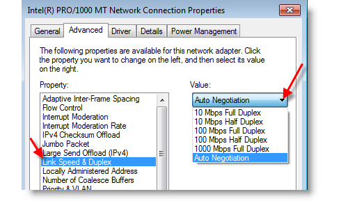 network card speed check on Windows 8